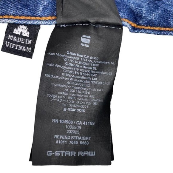 G Star Raw Men's Blue Revend Straight Restored Distressed Denim Jeans US 38 X 34 - Picture 15 of 16